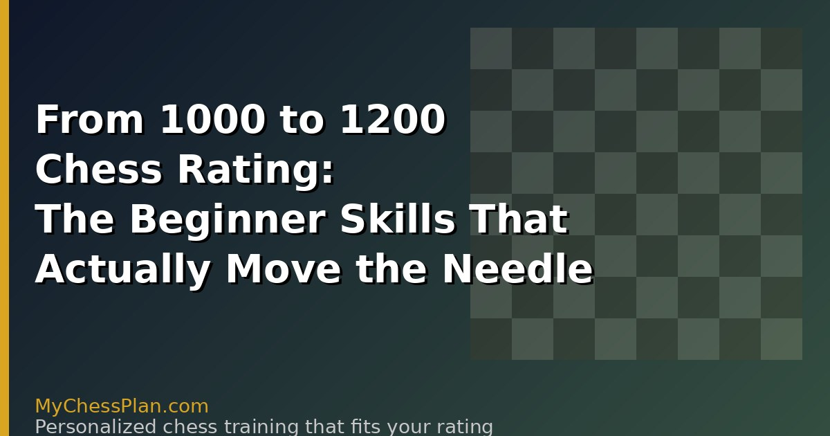 From 1000 to 1200 Chess Rating: The Beginner Skill Stack That Actually Works