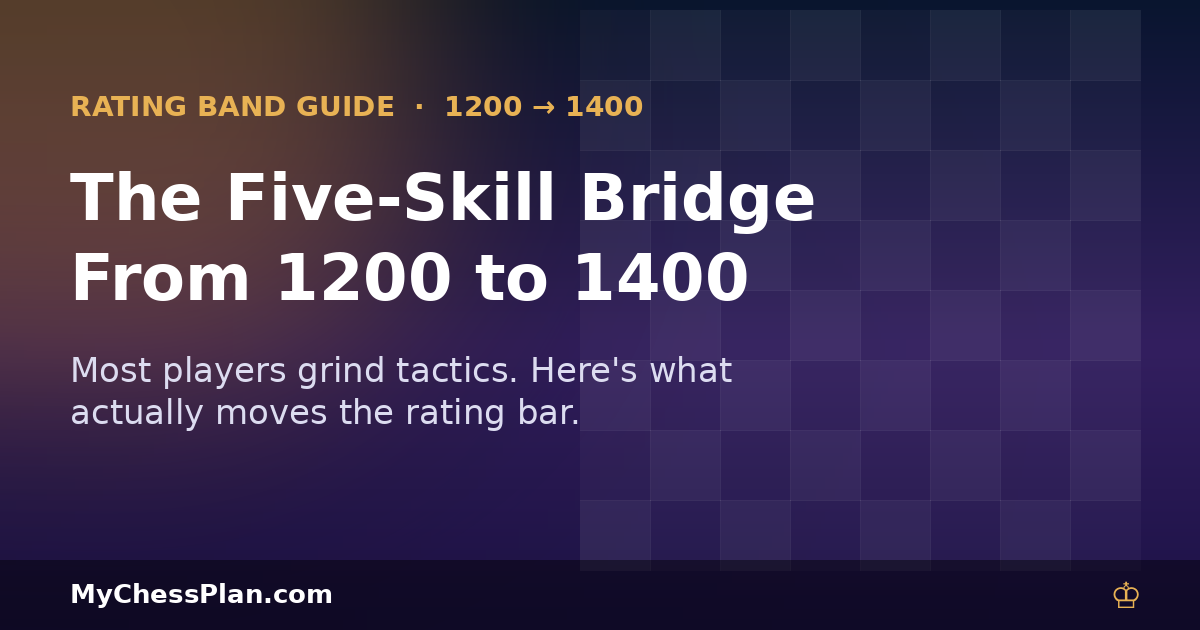Chess Rating 1200 to 1400: The Five-Skill Bridge Most Players Get Wrong