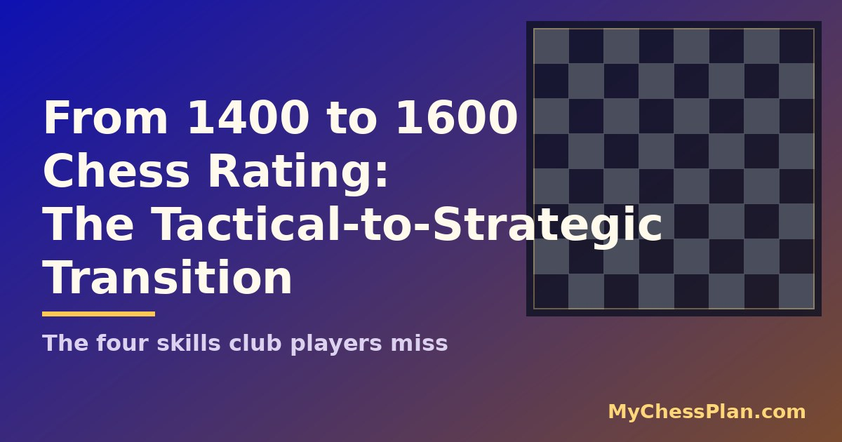 From 1400 to 1600 Chess Rating: The Tactical-to-Strategic Transition Most Players Botch