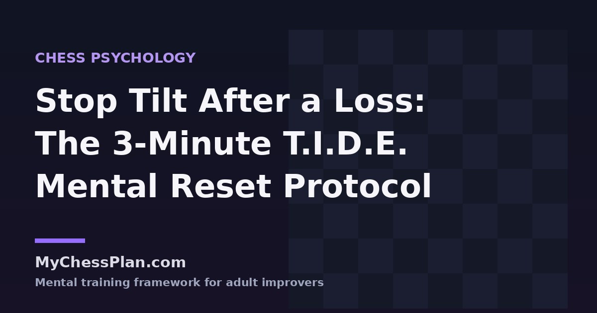 Chess Psychology: The 3-Minute T.I.D.E. Protocol to Stop Tilt After a Loss