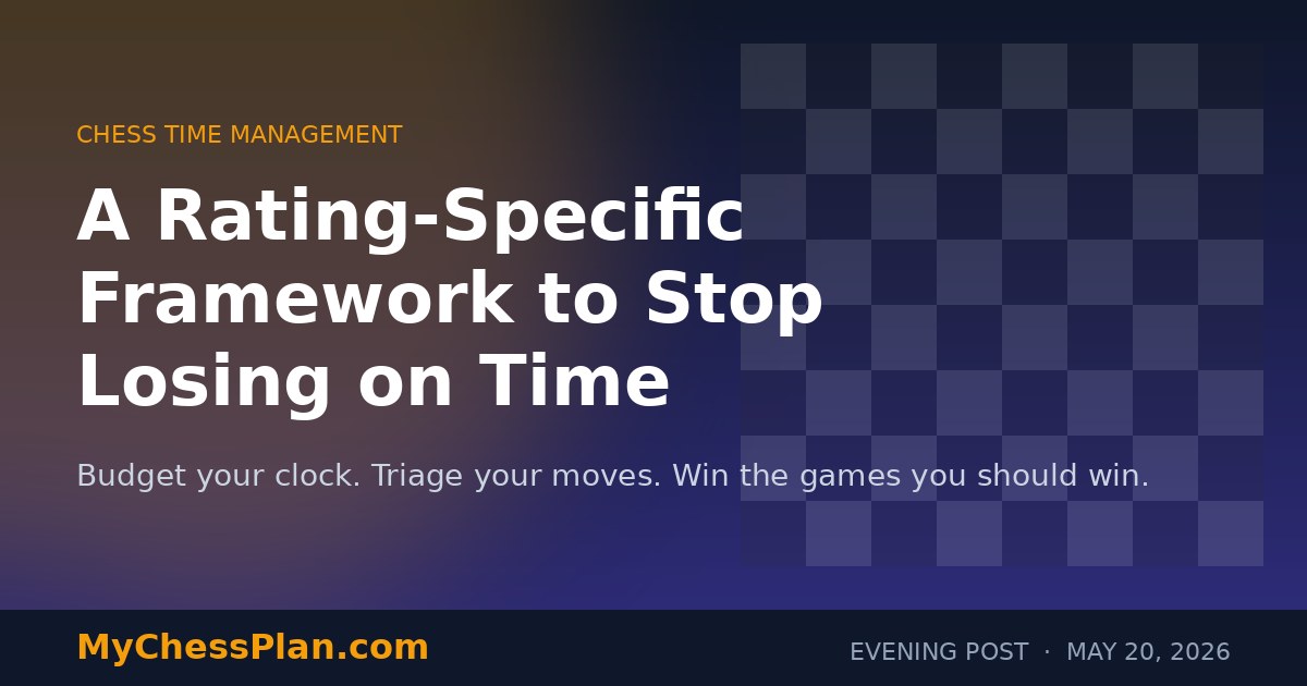 Chess Time Management: A Rating-Specific Framework to Stop Losing on Time