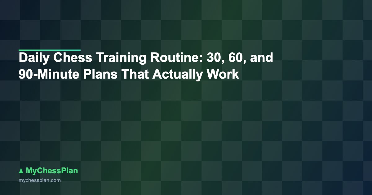 Daily Chess Training Routine: 30, 60, and 90-Minute Plans That Actually Work