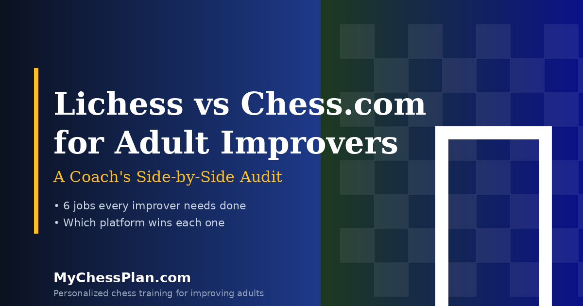 Lichess vs Chess.com for Adult Improvers: A Coach’s Side-by-Side Audit of the Two Free Tools You Already Have
