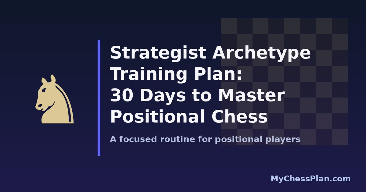Strategist Archetype Training Plan: 30 Days to Master Positional Chess Without Memorizing Lines