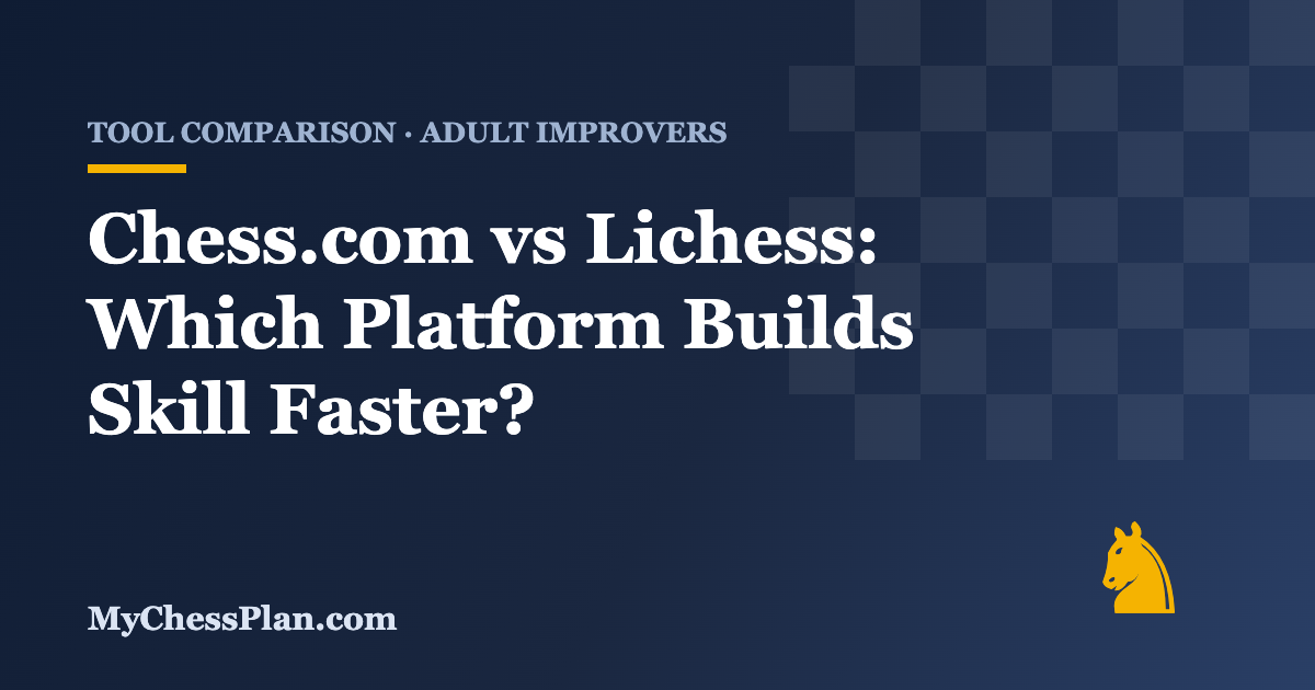 Chess.com vs Lichess for Adult Improvers: Which Platform Builds Skill Faster?