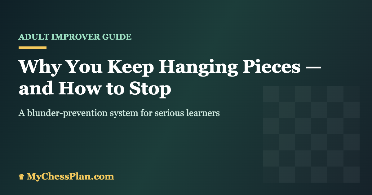 Why You Keep Hanging Pieces — and How to Stop: A Blunder-Prevention System for Adult Improvers