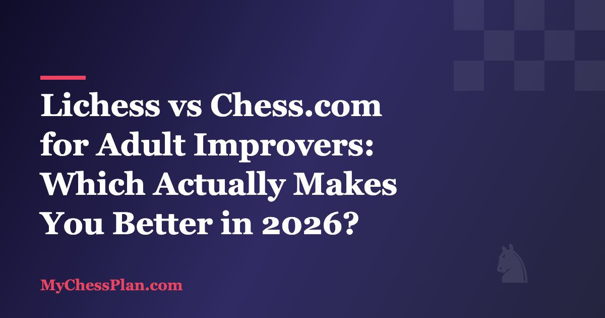 Lichess vs Chess.com comparison for adult chess improvers