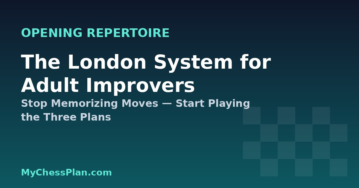 The London System for Adult Improvers: Stop Memorizing Moves and Start Playing the Three Plans