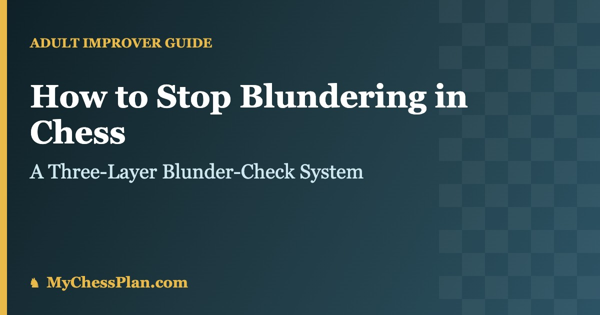 How to Stop Blundering in Chess: A Three-Layer Blunder-Check System for Adult Improvers