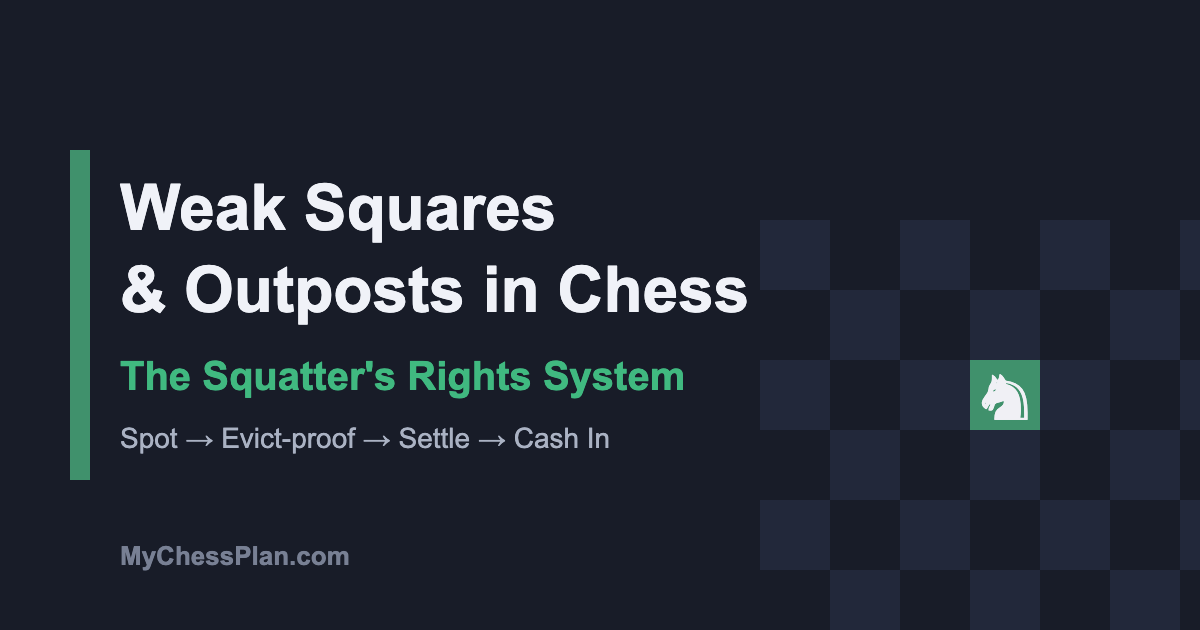 Weak squares and outposts in chess - knight on a green outpost square, The Squatters Rights System